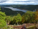 The Hudson River valley as seen from most of the way up Bear Mountain.  
Perhaps excellent.
