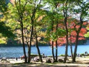 Part of the pretty lake near the base of the mountain.  I love the (early) 
fall foliage.
