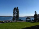 A panoramic movie of the Atlantic Ocean from a hillside park on the East 
End.  The fort in the middle of the harbor Fort Gorges Island.  The 
foliage-covered land across the water are islands accessible only by 
ferry.
