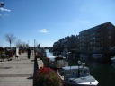 Apartment buildings along and opposite the pier, one of Portland's two 
main docks for pleasure craft.  It looks like a nice 
place to live.

