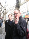 Di Yin and I brought Di Yin's Harvard friend P, Di Yin and my old 
friend J to Urumqi Road for breakfast.  Here's P and I.

