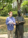 Yours truly with a statue of a Chinese scholar.  High resolution.  
Excellent.
