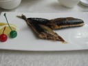 Autumn knife fish (a.k.a. Pacific saury).  Good, moist roasted fish,
practically boneless.
