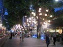 Orchard Road beautifully decorated at night. Also note the wide 
sidewalks.

