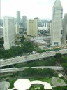 A panoramic movie looking north and east toward the river, showing the 
raised expressway and, later, a nearby golf course (Marina Bay).
