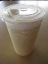 A banana juice.  They made this using a blender.  Great.  Sweet banana, 
much like a shake.  Good as a dessert.

