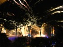 Part of a sound, light, water, and fireworks show we saw on the way out of 
Sentosa.
