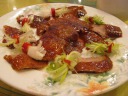 The platter of Peking duck ingredients.
