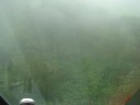 Looking down from the mall at the upper terminus into the fog.
