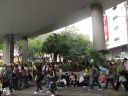 On the walk from Causeway Bay to Victoria Park, I began seeing Indonesian
domestic help workers gathered everywhere on the sidewalks, in this case 
under an overpass.  It's their day off.

