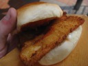 My fish burger was exactly like a fish fillet you'd get at any fast food 
restaurant.  I didn't finish it, thinking it wasn't worth the calories.
