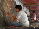 Painting restorers at work.  So young!
