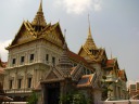 Chakri Maha Prasat Hall, the Grand Palace Hall, with the
Snamchand Pavilion in the foreground.  It's interesting that the Chakri 
Maha Prasat Hall consists of a Thai-style roof on a generally 
European building. Maybe excellent.


