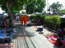 Sidewalk-style street markets, and more monks.
