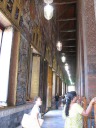 Murals covered the full height of the walls facing the reclining Buddha.
