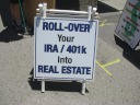 One booth offered financial advice that probably ought not to be taken.
