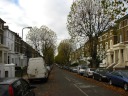 Brondesbury Villas, the street on which we live, taken when approaching 
from Kilburn High Road.  I took this picture on November 10, 2010.
