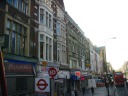 Maida Vale turns into Edgware Road.  The apartments above the shops on 
this road have very nice facades. Taken on October 25, 2010.
