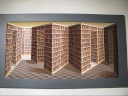 A video showing the coolest optical illusion I've ever seen: a piece of 
art called Paradoxymoron by Patrick Hughes.  Excellent.  
It's in the British Library's basement.

