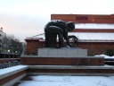 Another perspective of the statue.  I kept the bike rack (at left) in 
the frame to provide a sense of scale.
