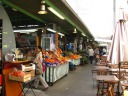 The end of the market rows and plenty of tables.  By the time we got 
lunch all these tables were occupied.
