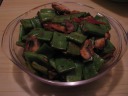 She also stir-fried some broad beans with mushrooms.  Also good.
