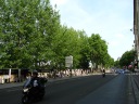 In the Latin Quarter, a street along the Seine with many booths selling 
magazines, books, posters, and art.
