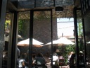 We ate in the back patio.
