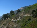 A direct view of the trail, highway 1, and the mountains along Julia 
Pfeiffer Burns.
