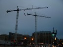 At this construction site near work, one day one of the cranes sported 
an unusual decoration.


Incidentally, at the time I took this picture, there were four cranes on 
this site, two on this side and two off to the left.  By two months 
after moving to D.C., two more cranes had popped up.  I enjoyed 
sometimes stopping by the corner of the construction site on the way to 
work to see the progress being made, which was substantial.
