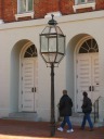 One street lamp in front of Ford's Theater is enormous.  There are 
others in a normal size.
