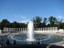The World War II Memorial has a lovely fountain.  Notice the many people 
sitting around it.
