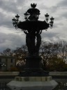 Bartholdi Fountain and its many pigeons (in silhouette).

