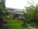 We saw rows of English cottages near the intersection of Foxhall Rd. & 
Reservoir Rd.   Apologies for the blurring; this picture was taken from 
a moving bus.

