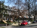 Outside the grounds, most residences in this part of D.C. are identical 
townhouses in rows like this.  The houses are not unique, but they're 
still reasonably attractive and respectable.
