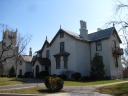 Lincoln's Cottage's front entrance.  In Lincoln's time, from here one 
could clearly see the ever-growing cemetery for Union soldiers.
