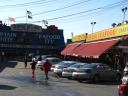A closer look at the covered rows and convenient parking. We walked 
to the market.
