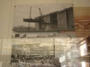 Next time you see a large object in a museum, you should wonder how it 
got there.  At top, the museum hoists a revolutionary-era gunboat into 
the museum.  At bottom, it brings in a locomotive to illustrate an 
exhibit.
