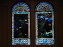This stained glass doesn't look particular exciting when viewed in this 
two-dimensional picture; it looks more intriguing in person.
