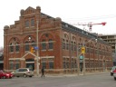 One of the many large brick buildings we saw as we headed into the old 
industry and warehouse district, the Distillery District.
