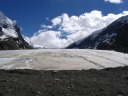 a view up toward the glacier

