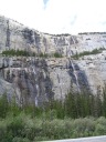 I almost missed these waterfalls.  They're not on any map nor roadside sign.
I had just pulled over to look at the lake across the road and happened to
spot them.
